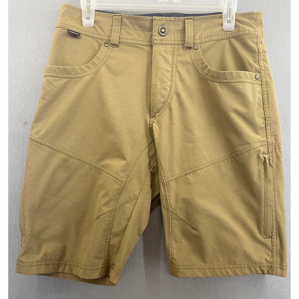 Kuhl Renegade Mens 30 Tan Technical Ripstop Hiking Cargo Shorts Gusset
